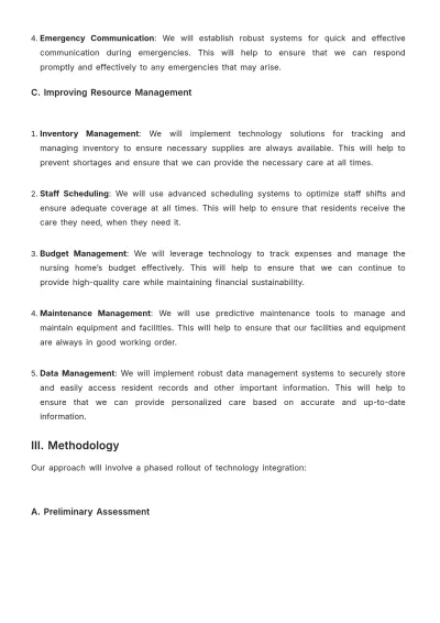 Free Nursing Home Technology Integration Proposal Template to Edit Online