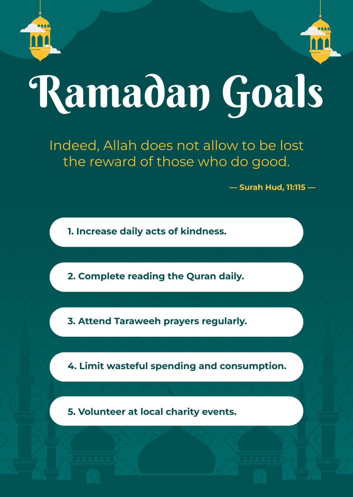 Free Ramadan Goals Template