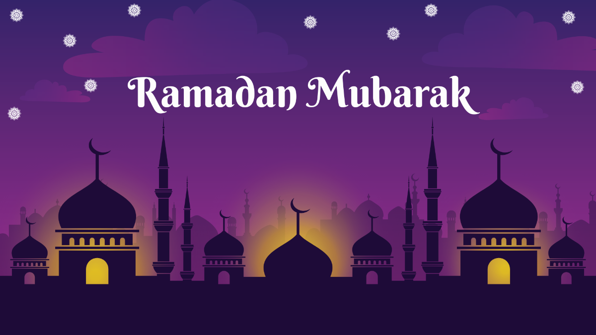 Free Ramadan Background Design with Night Theme Template
