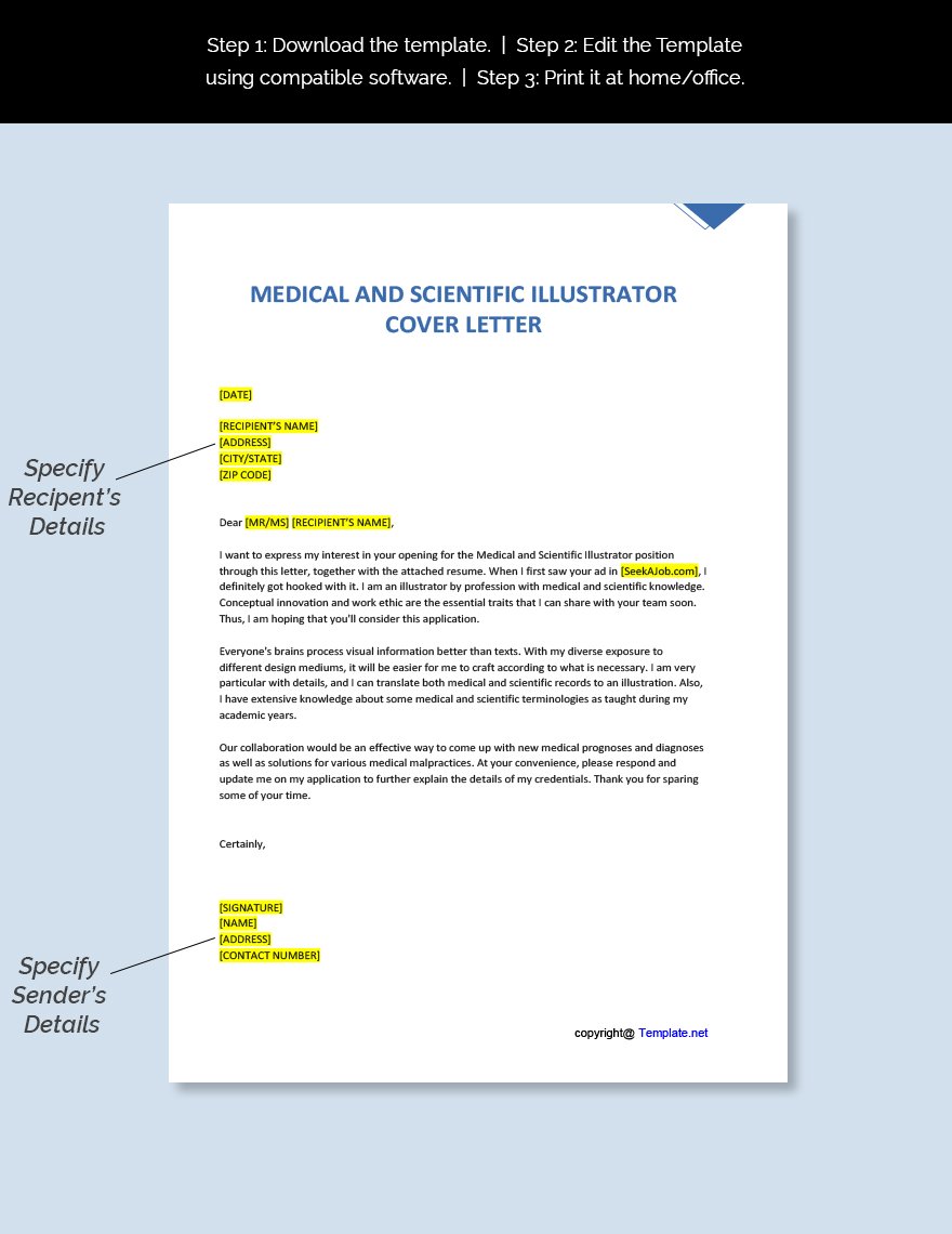 Medical and Scientific Illustrator Cover Letter