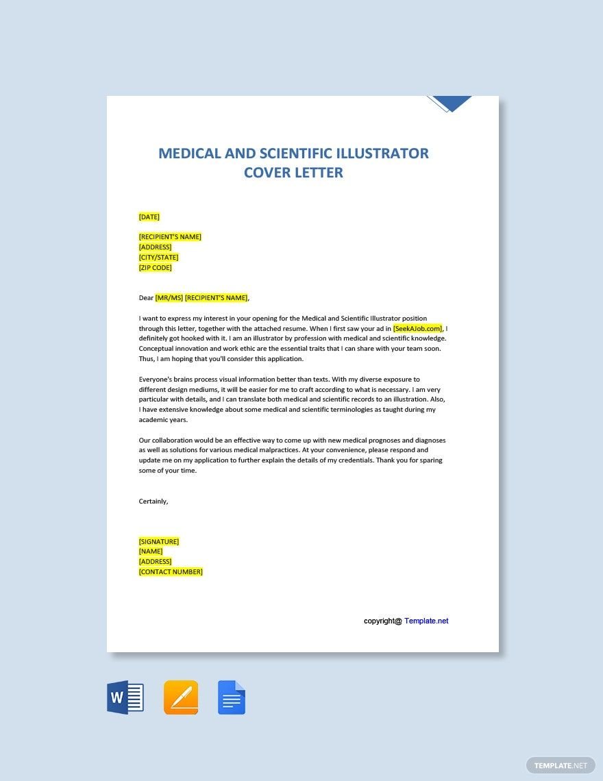 Medical and Scientific Illustrator Cover Letter