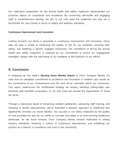Free Nursing Home Weekly Report Template to Edit Online