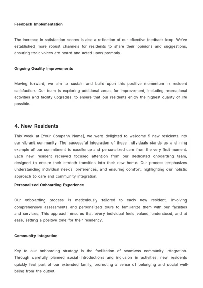 Free Nursing Home Weekly Report Template to Edit Online