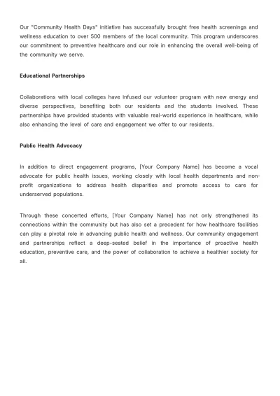 Free Nursing Home Annual Report Template to Edit Online