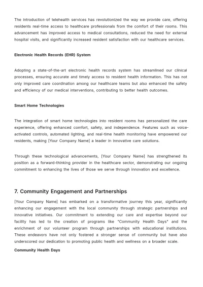 Free Nursing Home Annual Report Template to Edit Online