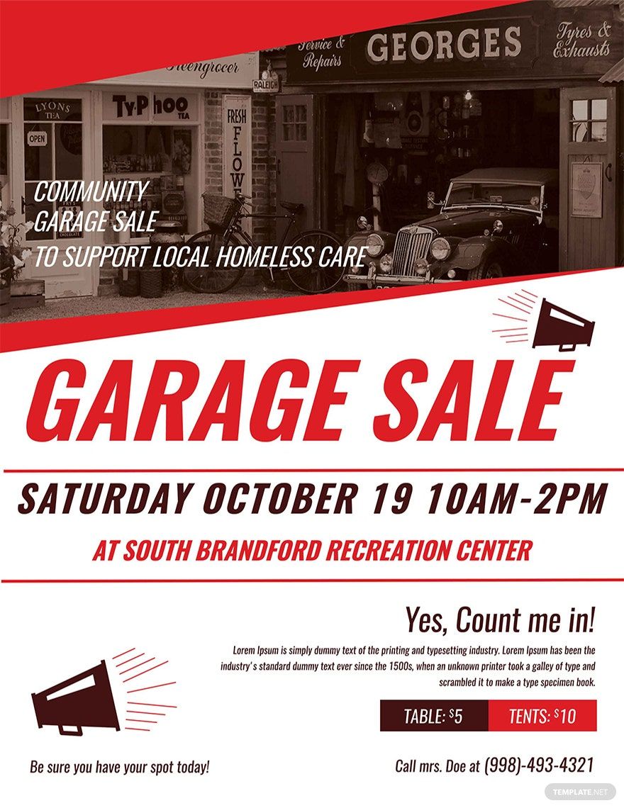 Community Garage Sale Flyer Template