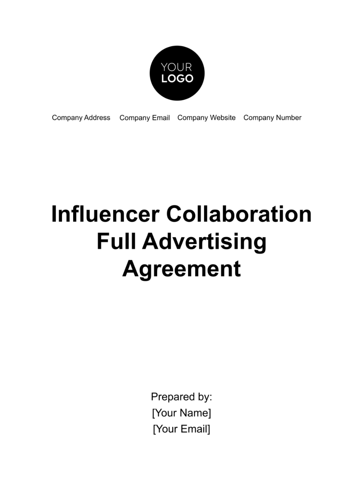 Influencer Collaboration Full Advertising Agreement Template - Edit Online & Download