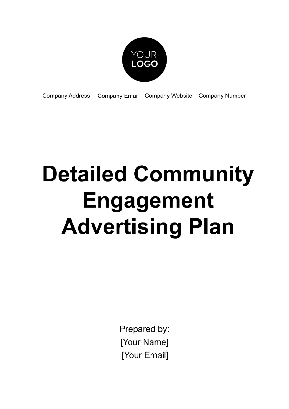 Detailed Community Engagement Advertising Plan Template
