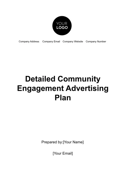 Free Detailed Community Engagement Advertising Plan Template to Edit Online