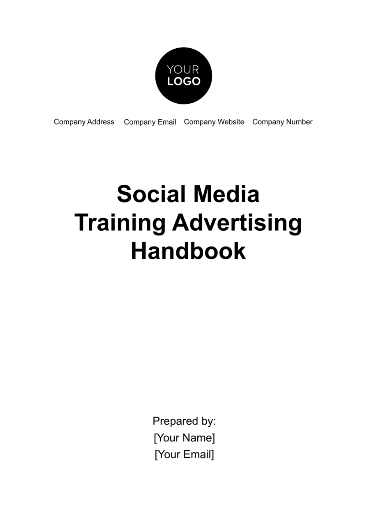 Free Social Media Training Advertising Handbook Template