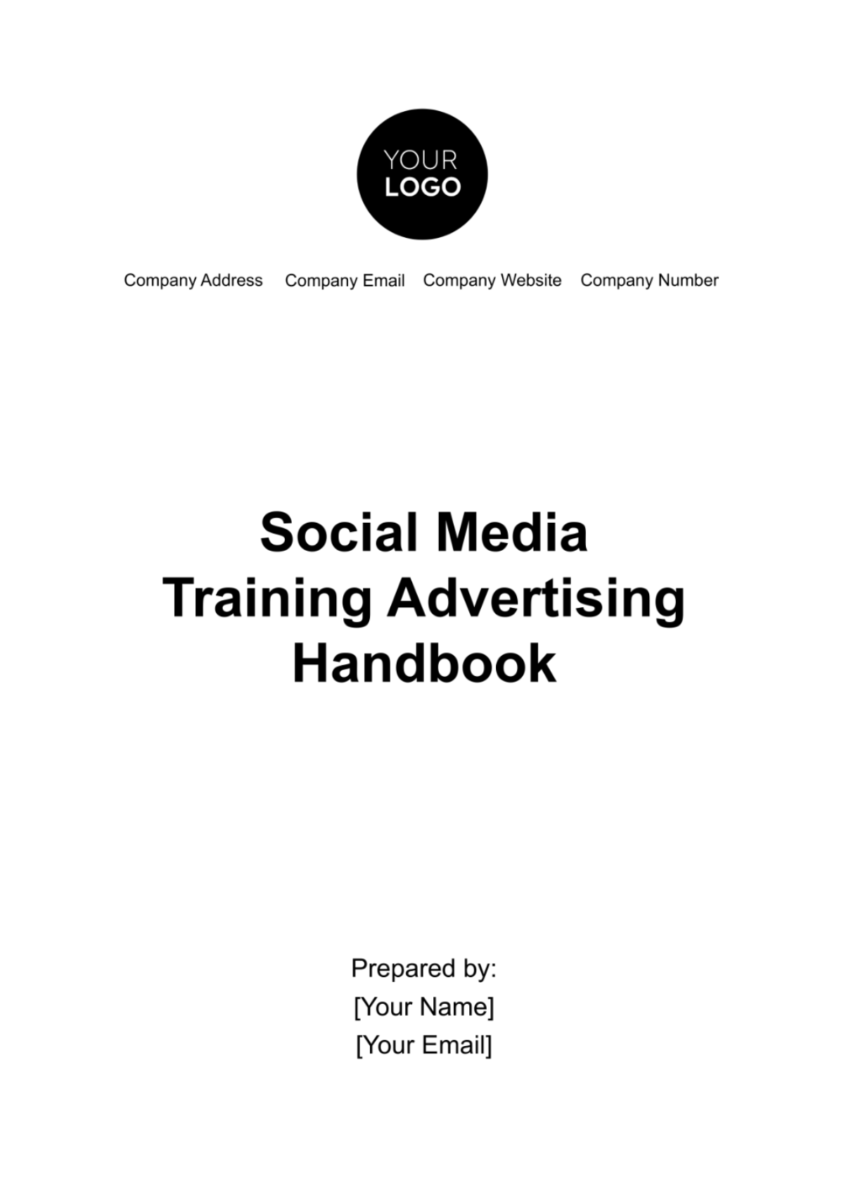 Social Media Training Advertising Handbook Template - Edit Online & Download