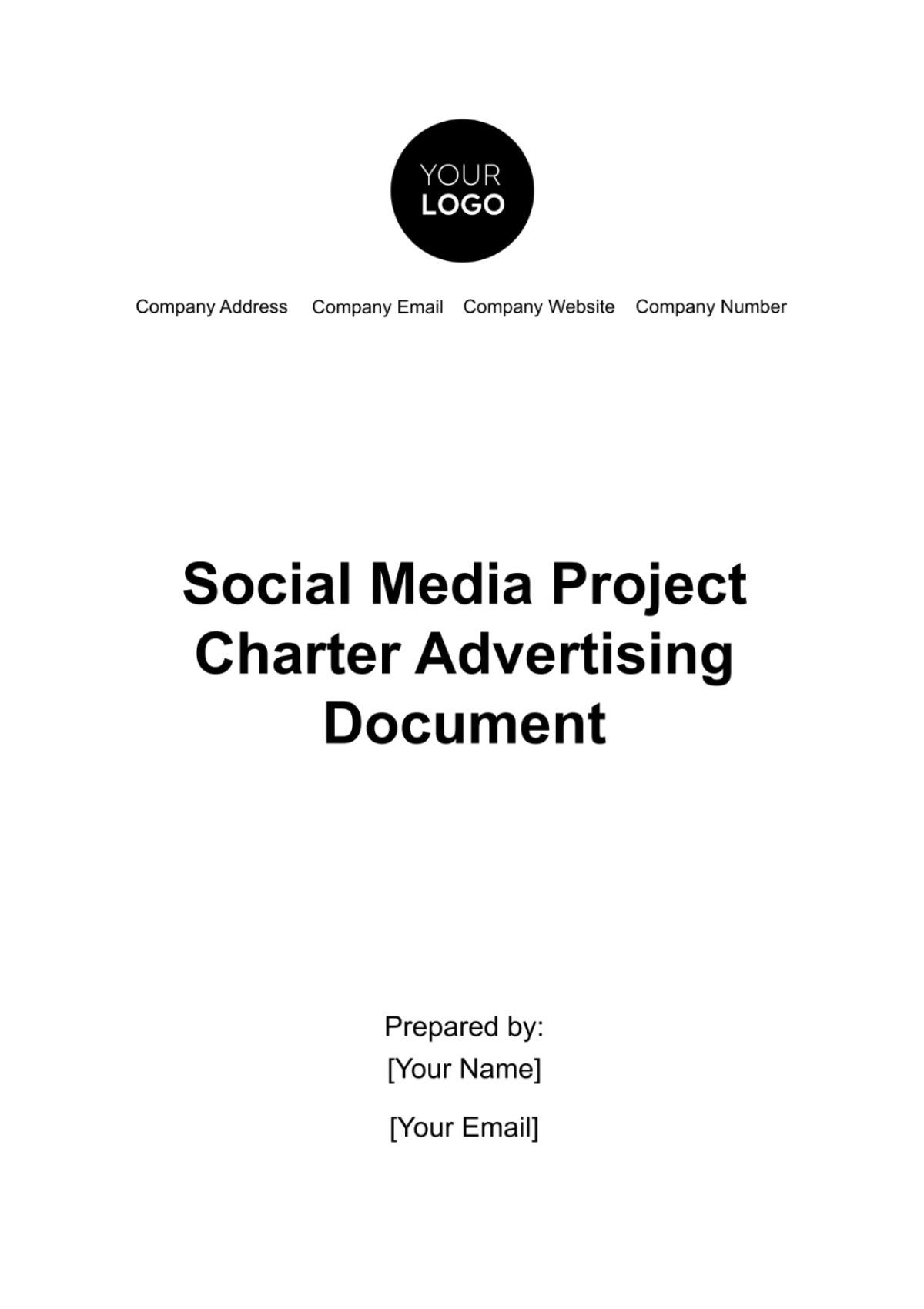 Social Media Project Charter Advertising Document Template - Edit Online & Download