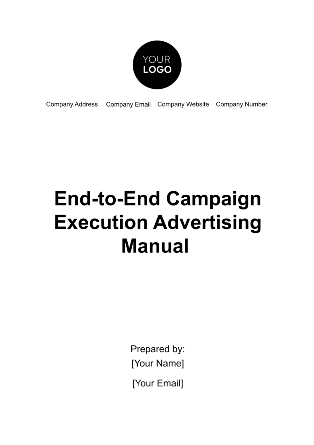 End-to-End Campaign Execution Advertising Manual Template - Edit Online & Download