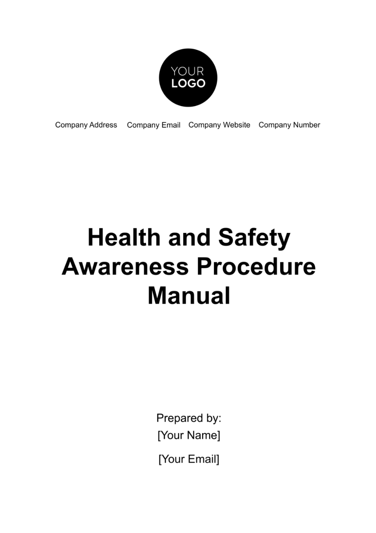 Health & Safety Awareness Procedure Manual Template - Edit Online & Download