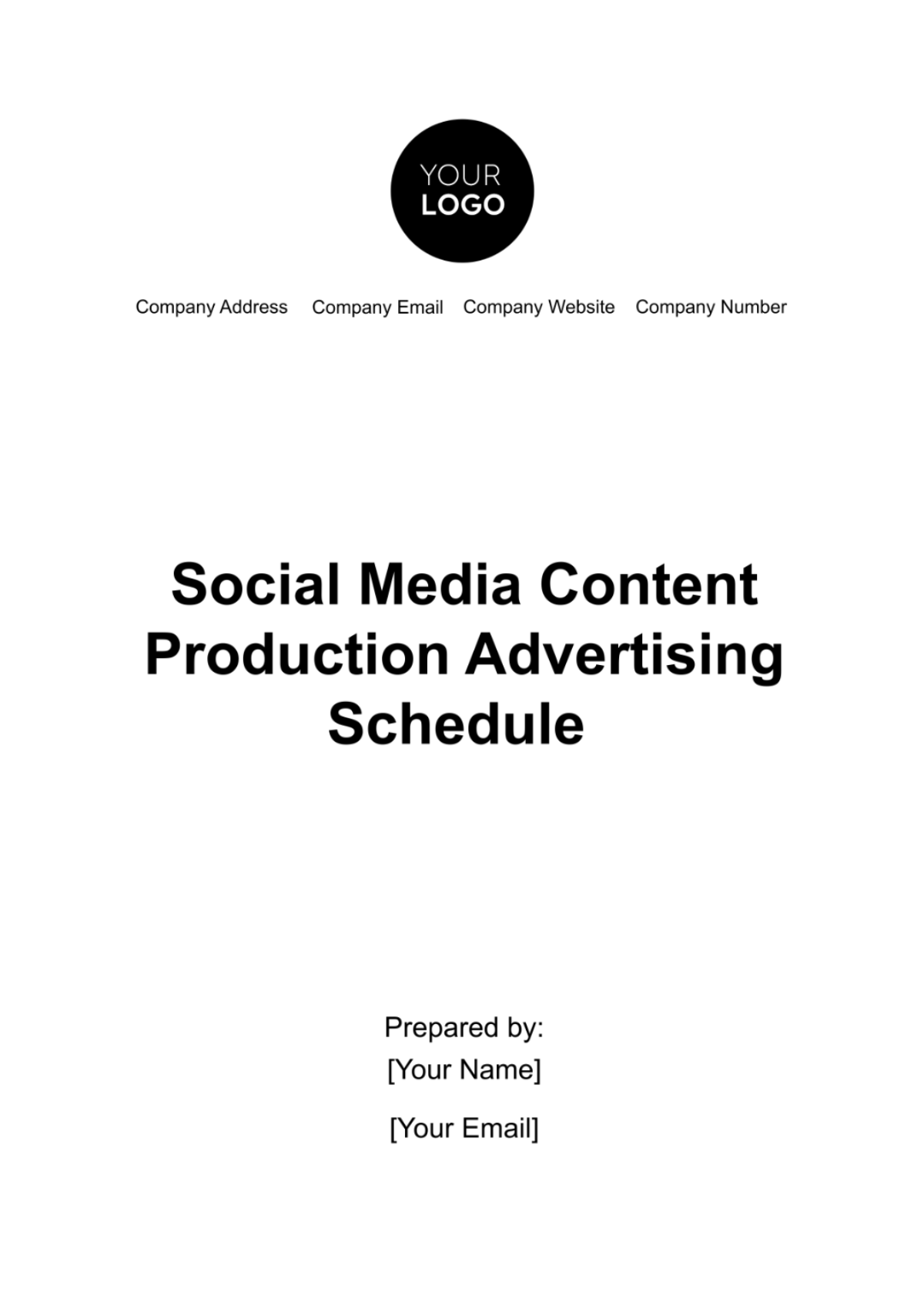 Social Media Content Production Advertising Schedule Template - Edit Online & Download