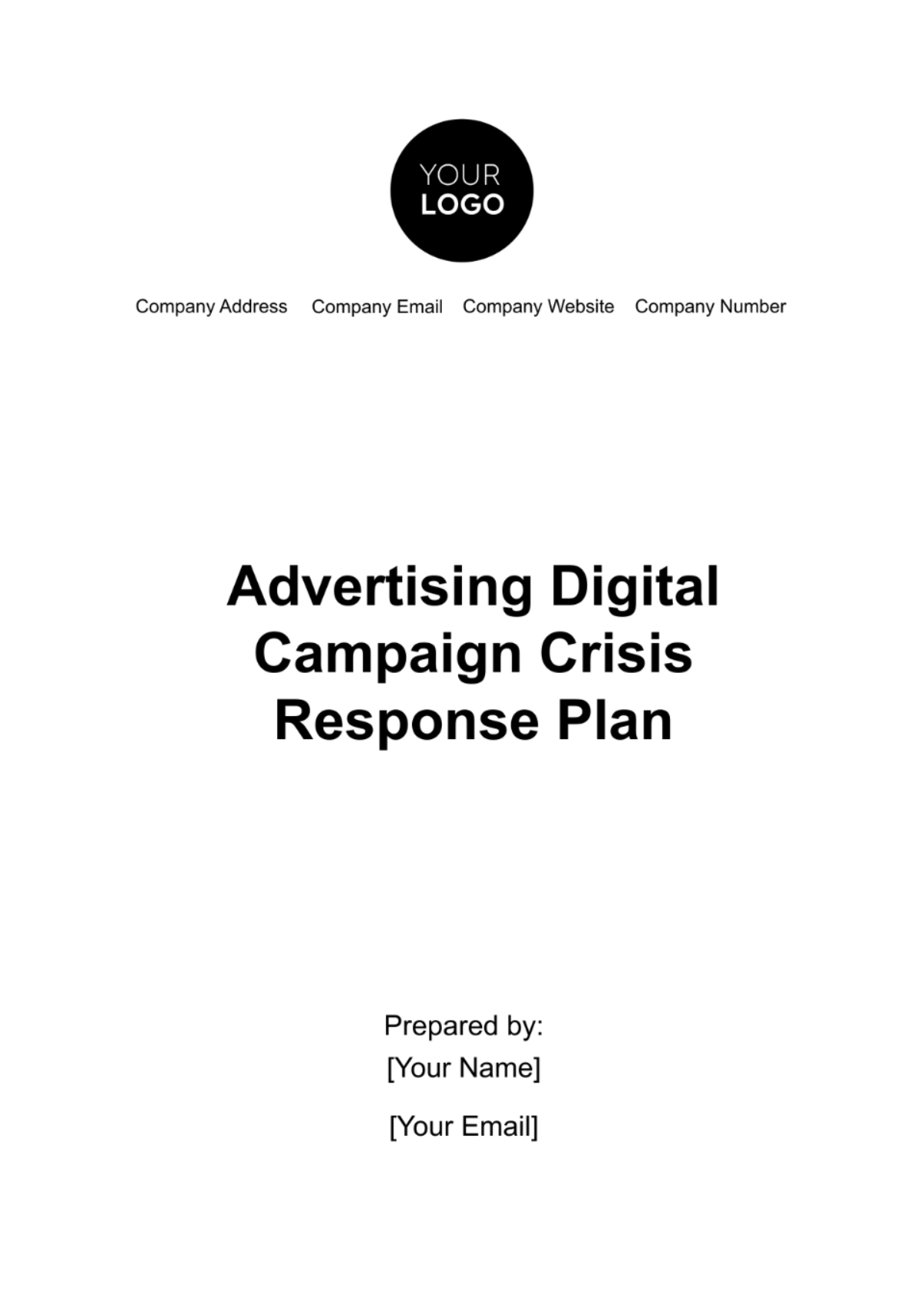 Free Advertising Digital Campaign Crisis Response Plan Template
