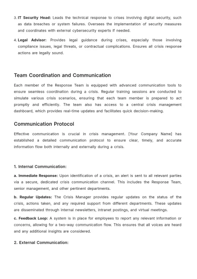 Free Advertising Digital Campaign Crisis Response Plan Template to Edit Online