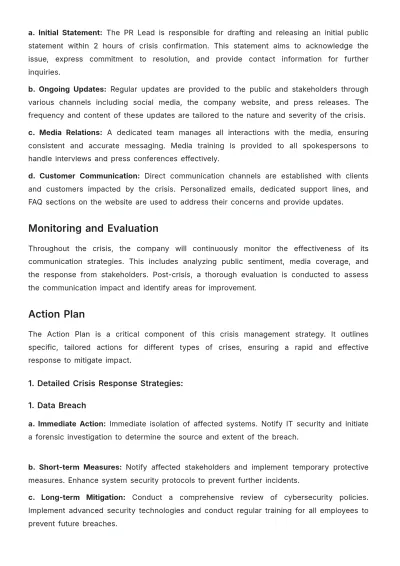 Free Advertising Digital Campaign Crisis Response Plan Template to Edit Online