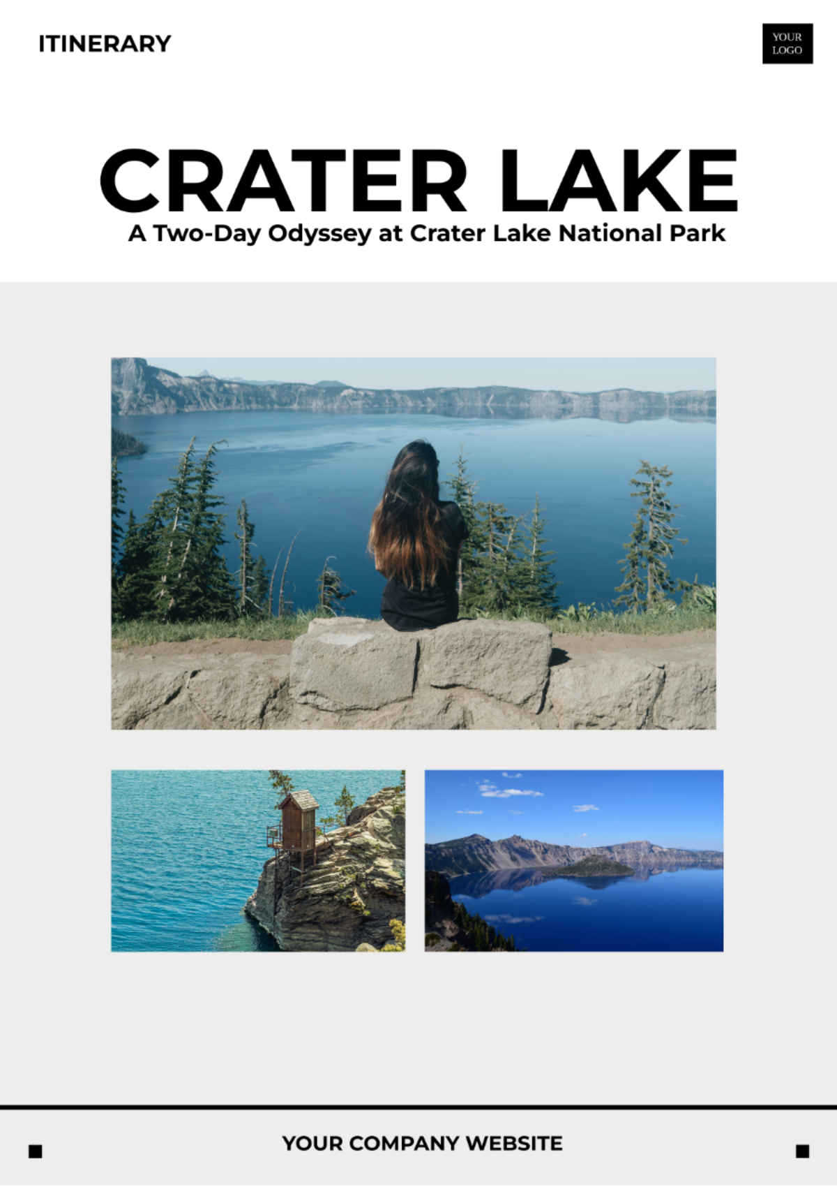 Crater Lake National Park Itinerary Trip Template