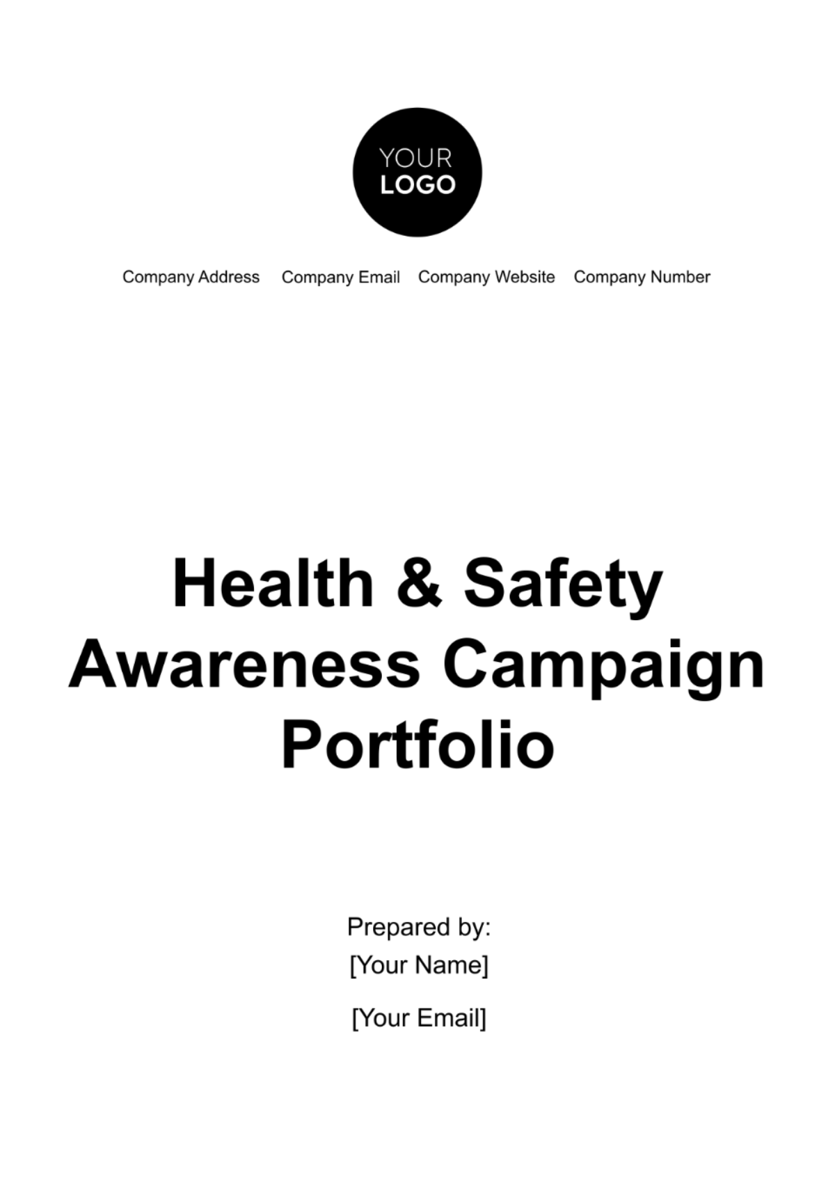 Free Health & Safety Awareness Campaign Portfolio Template