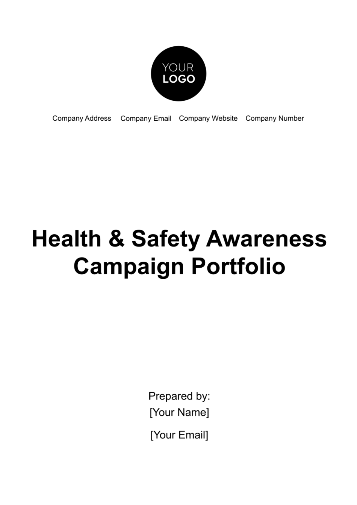 Health & Safety Awareness Campaign Portfolio Template - Edit Online & Download