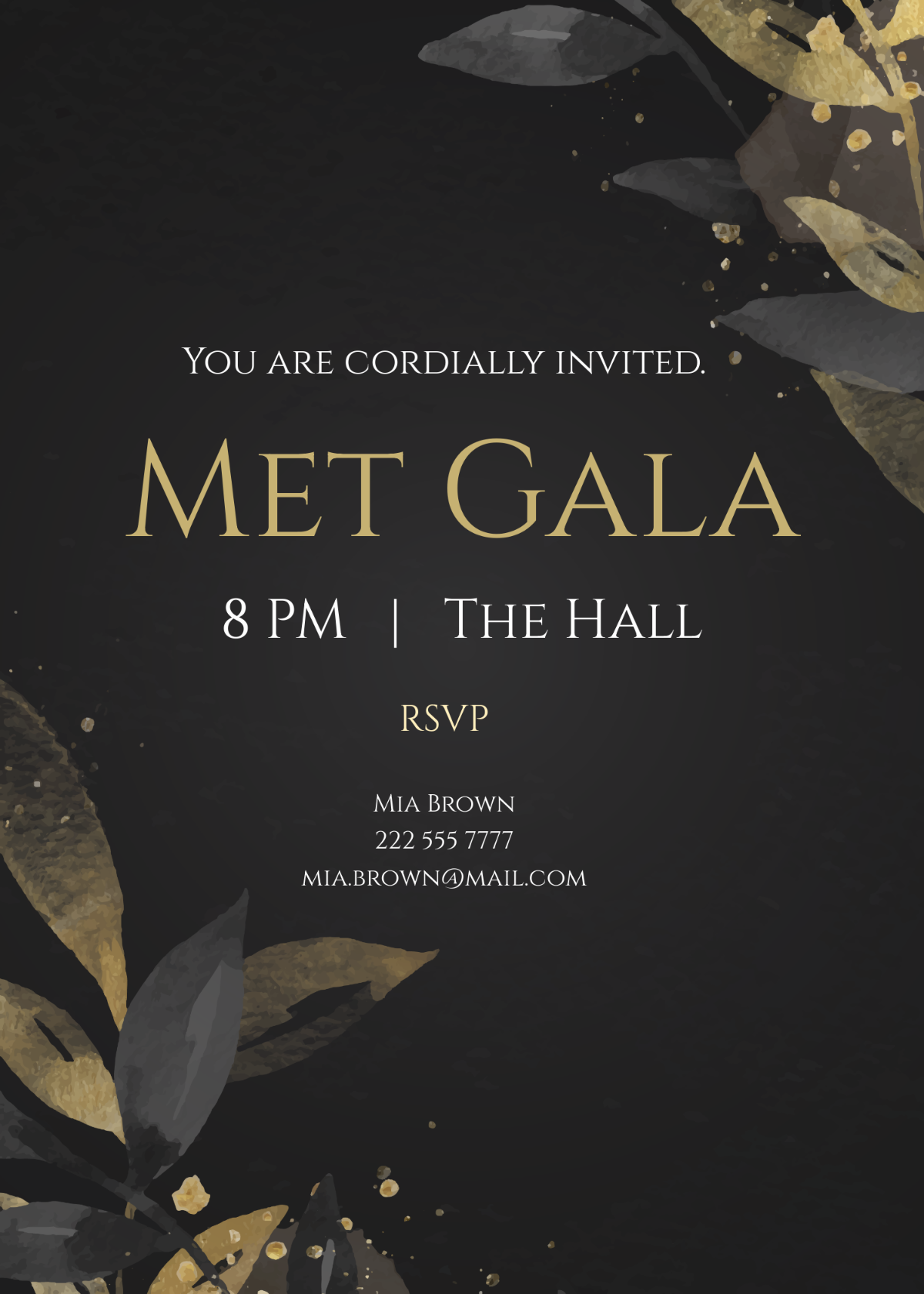 Met Gala  Invitation Card Template - Edit Online & Download