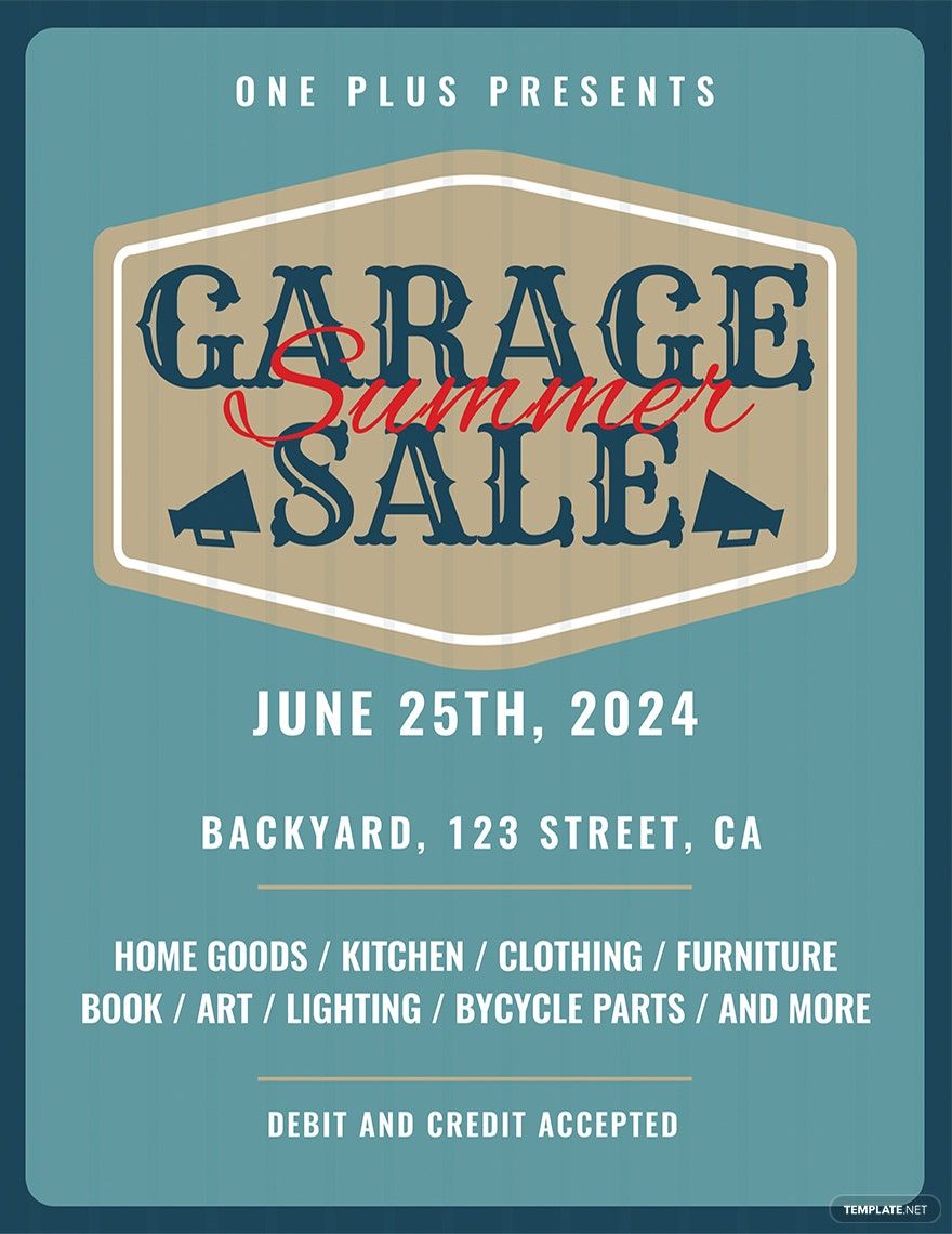 Printable Garage Sale Flyer Template In Word Pages Publisher PSD 