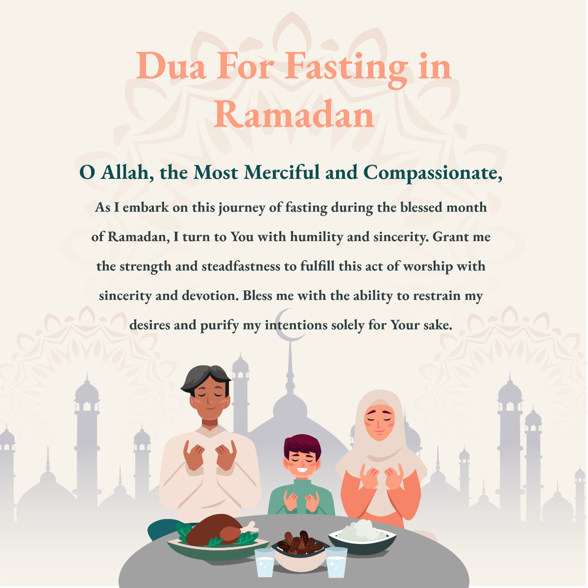 Dua For Fasting in Ramadan Template
