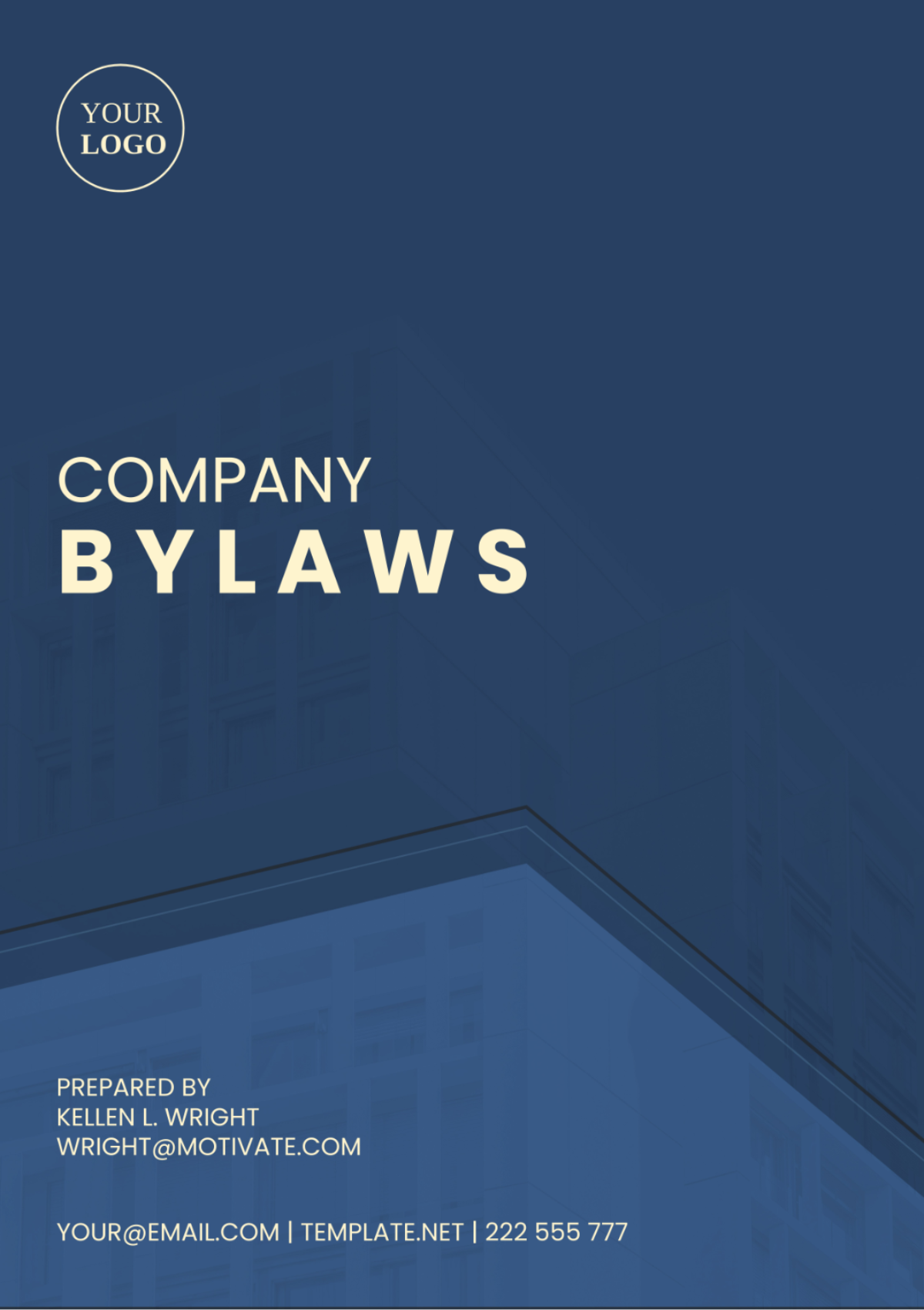 Free Company Bylaws Template