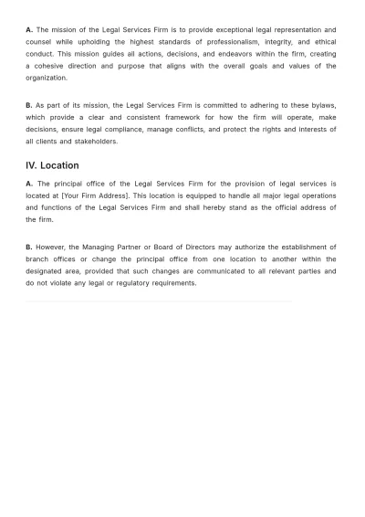 Free General Bylaws Template to Edit Online
