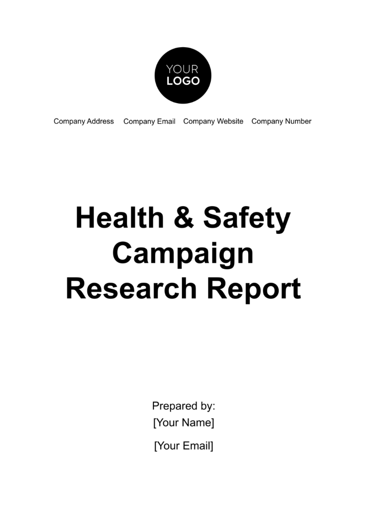 Health & Safety Campaign Research Report Template