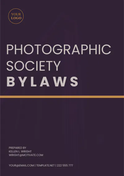 Free Photographic Society Bylaws Template to Edit Online