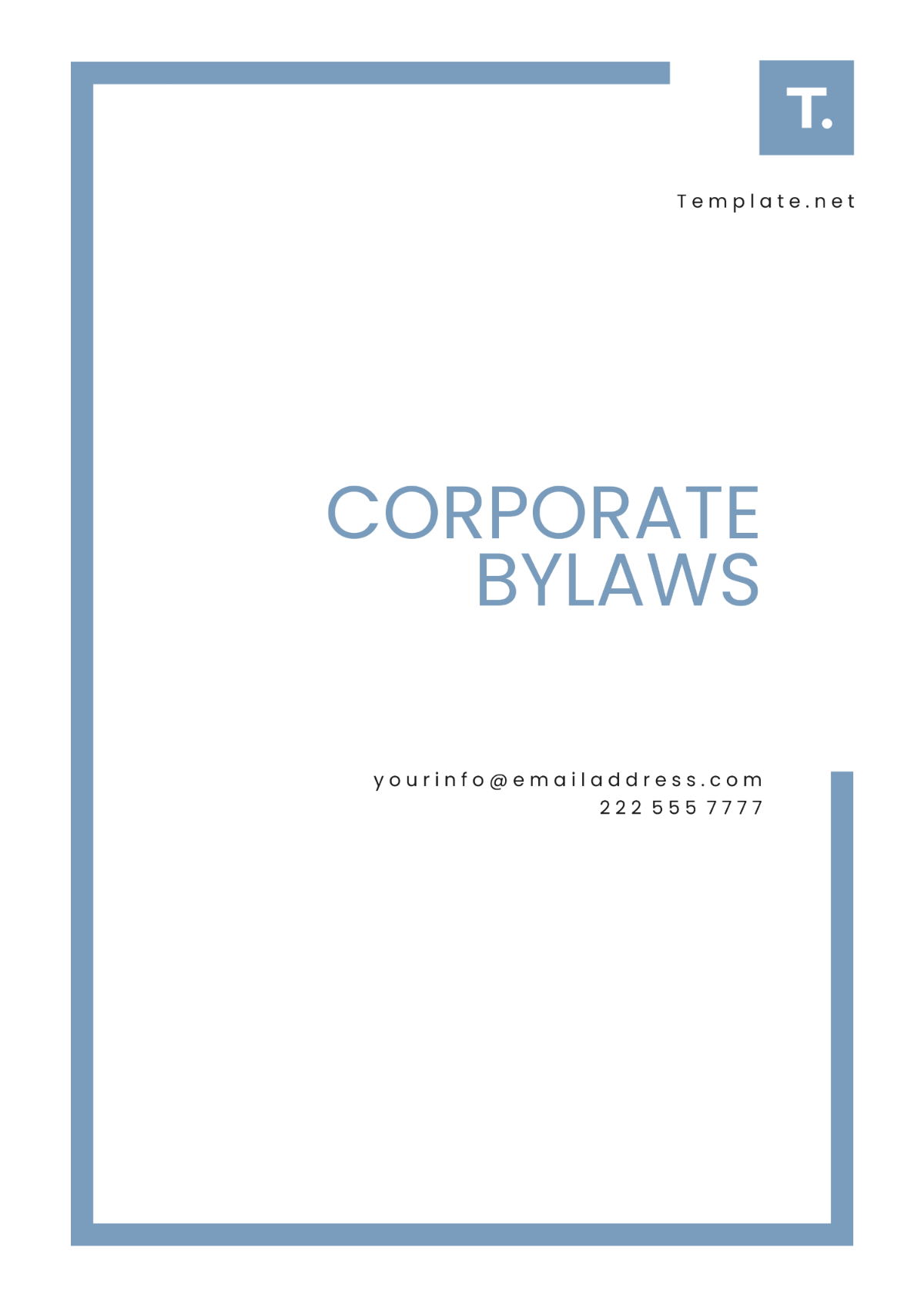 Sample Corporate Bylaws Template