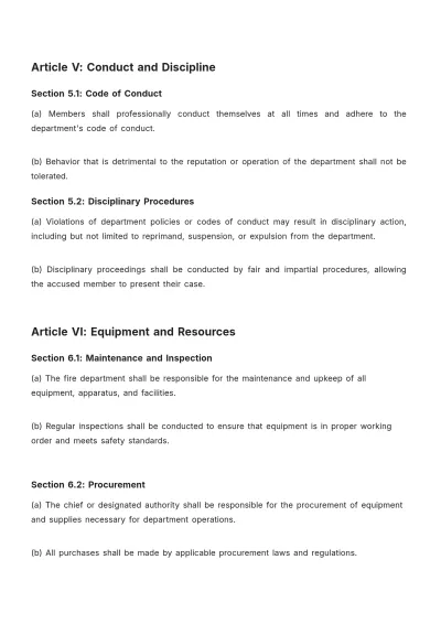 Free Volunteer Firefighter Bylaws Template to Edit Online
