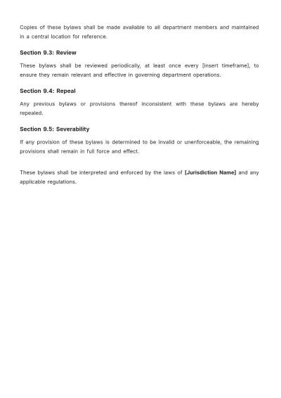 Free Volunteer Firefighter Bylaws Template to Edit Online
