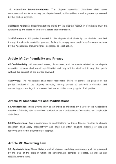 Free Condominio Bylaws Template to Edit Online