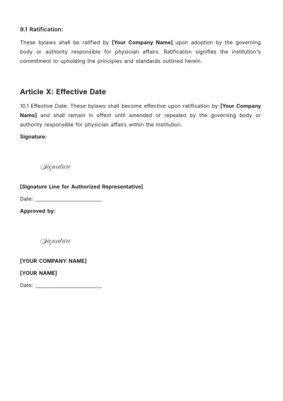 Free Physician Bylaws Template to Edit Online
