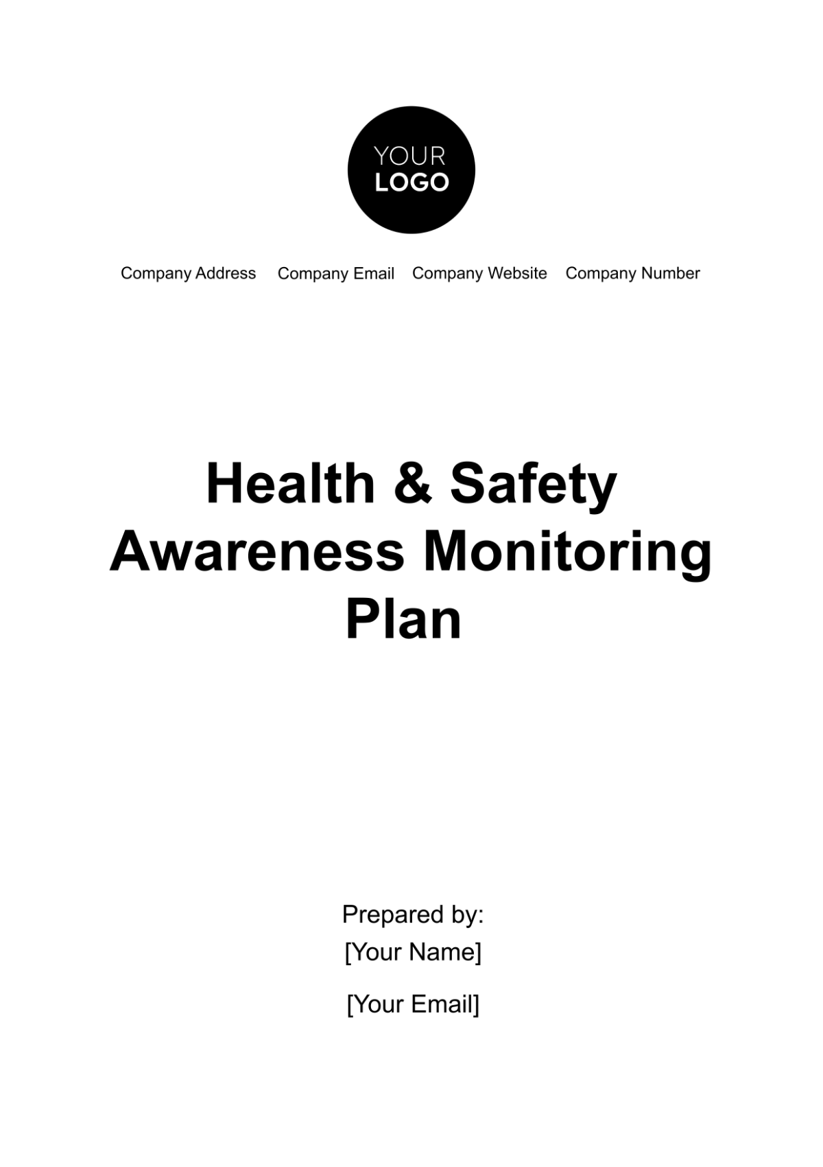 Health & Safety Awareness Monitoring Plan Template