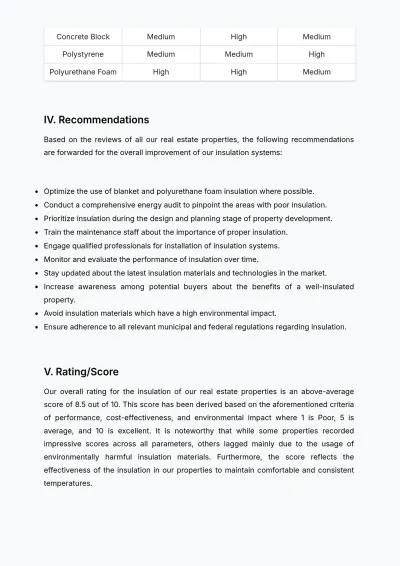 Free Real Estate Building Insulation Review Template to Edit Online