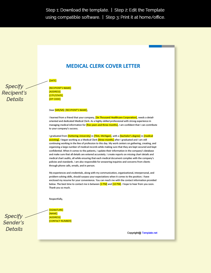 Medical Clerk Cover Letter