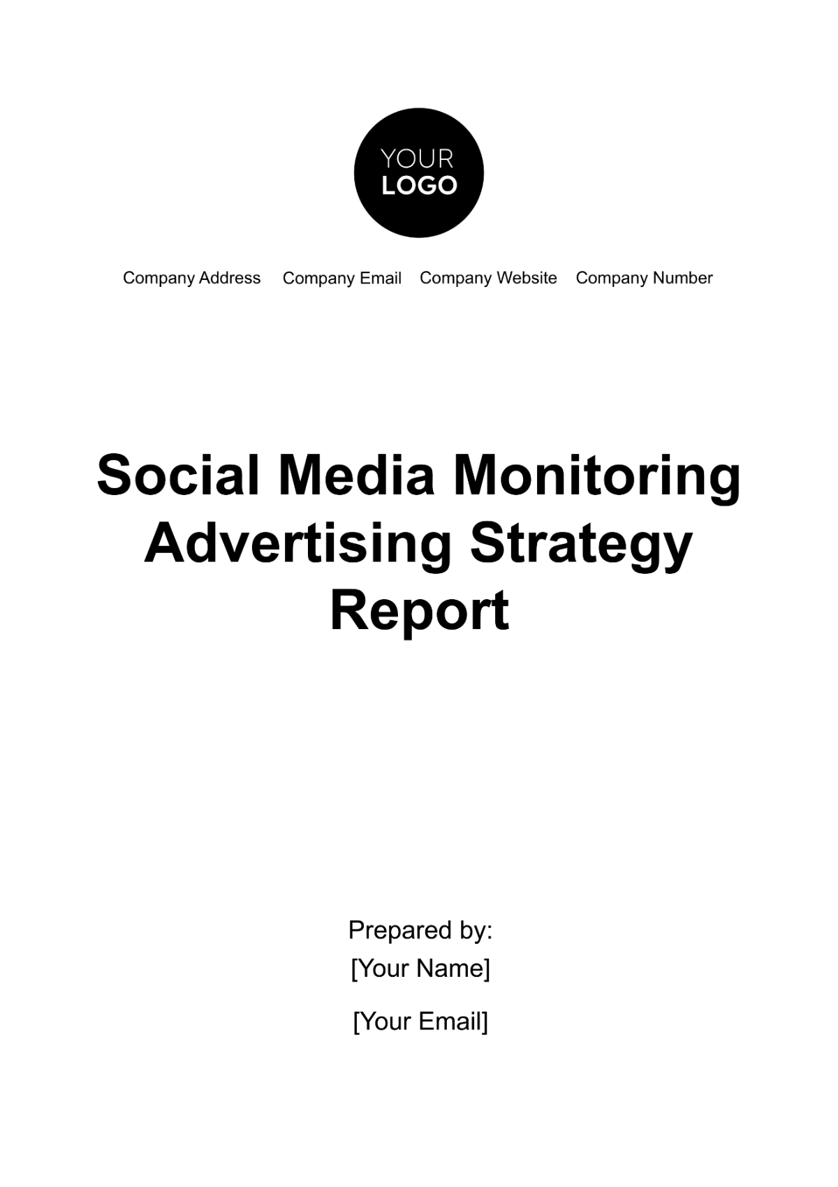 Social Media Monitoring Advertising Strategy Report Template