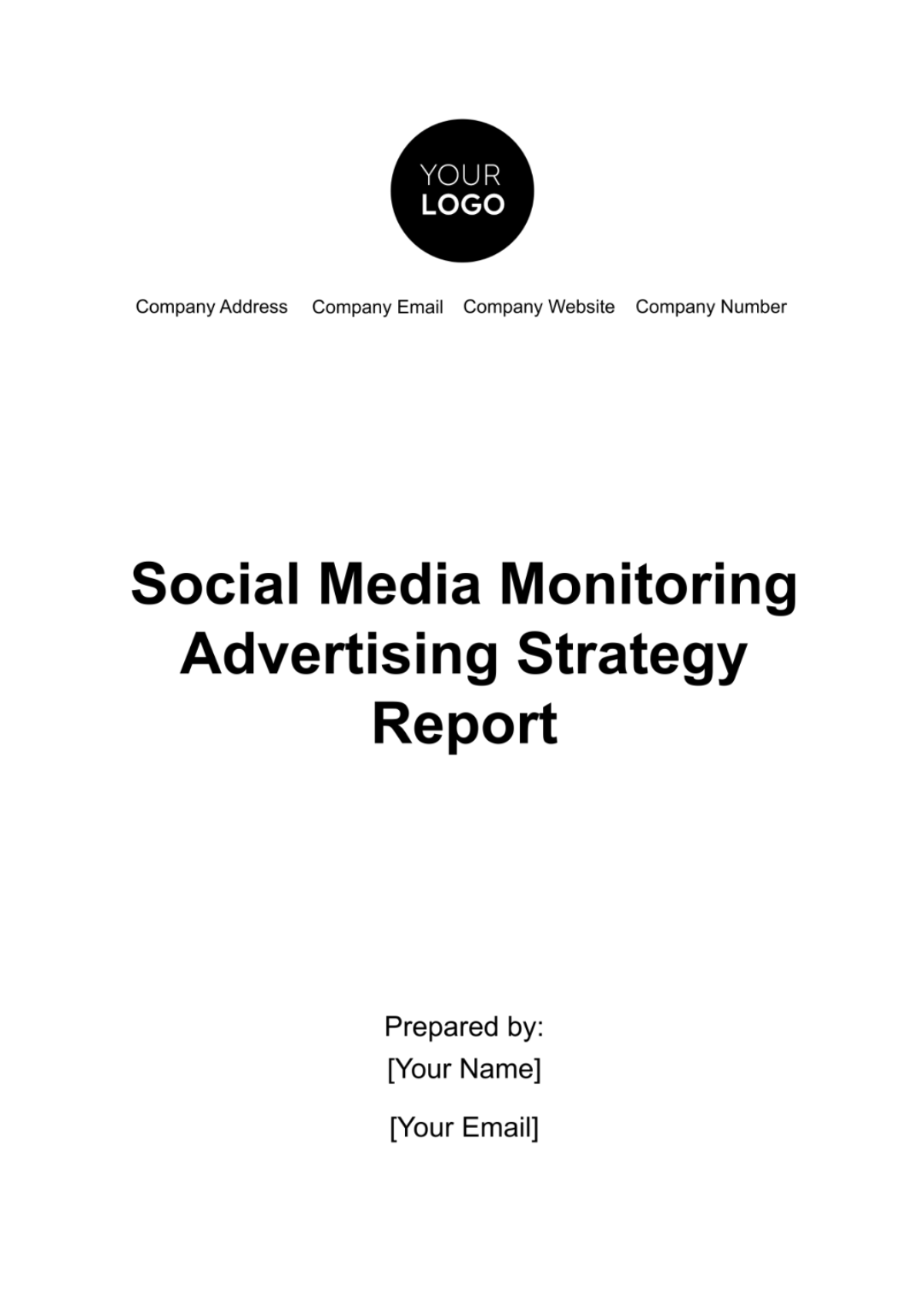 Social Media Monitoring Advertising Strategy Report Template - Edit Online & Download