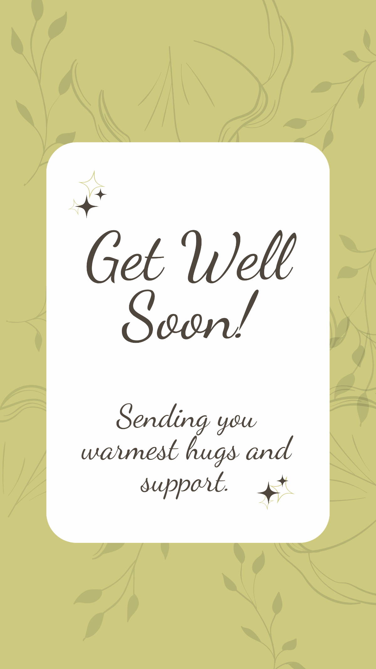 Friend Get Well Soon Greeting Post Card Template