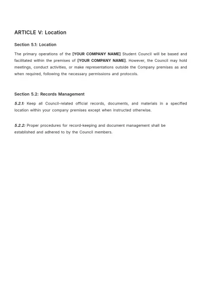 Free Student Council Bylaws Template to Edit Online