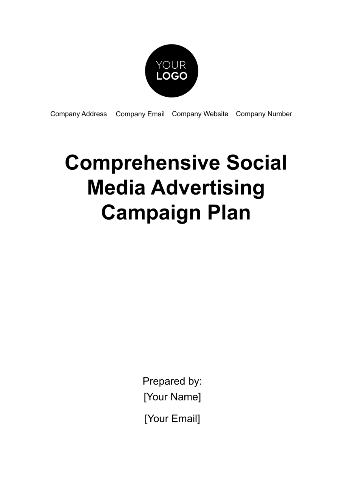 Comprehensive Social Media Advertising Campaign Plan Template