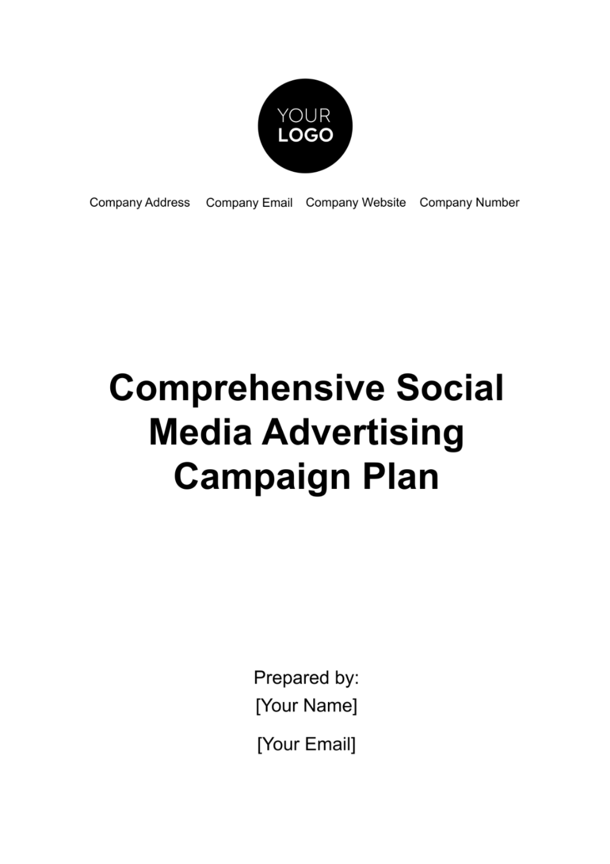 Comprehensive Social Media Advertising Campaign Plan Template - Edit Online & Download