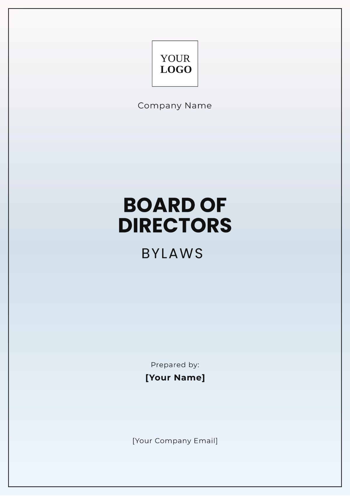 Board of Directors Bylaws Outline Template - Edit Online & Download