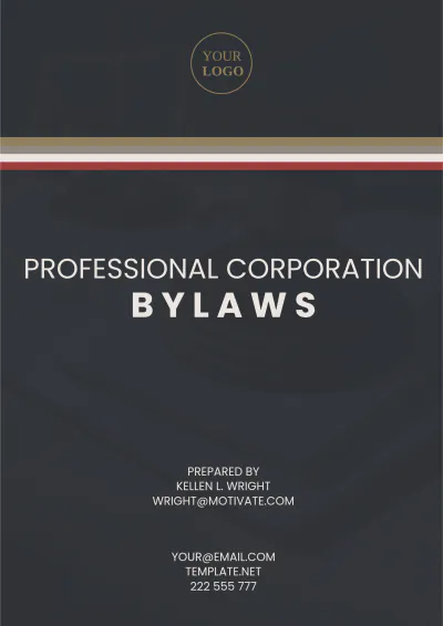 Free Professional Corporation Bylaws Template to Edit Online