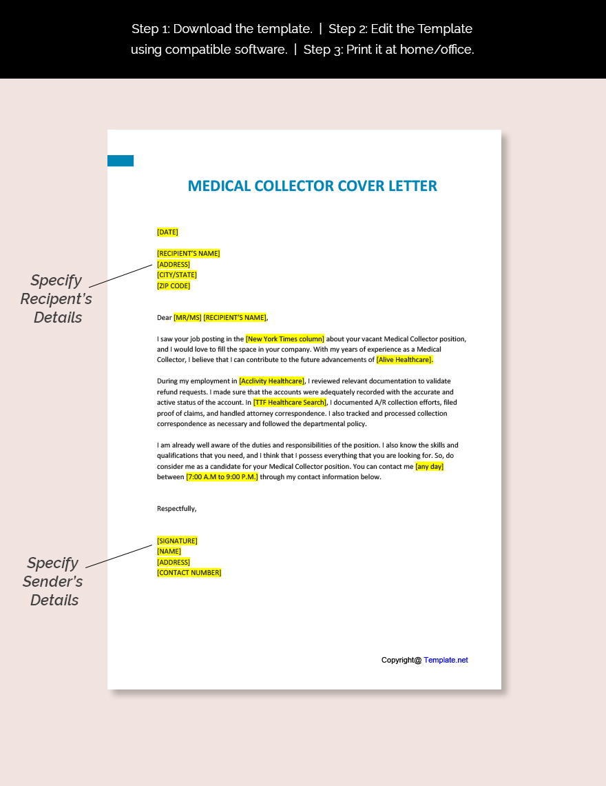 Medical Collector Cover Letter
