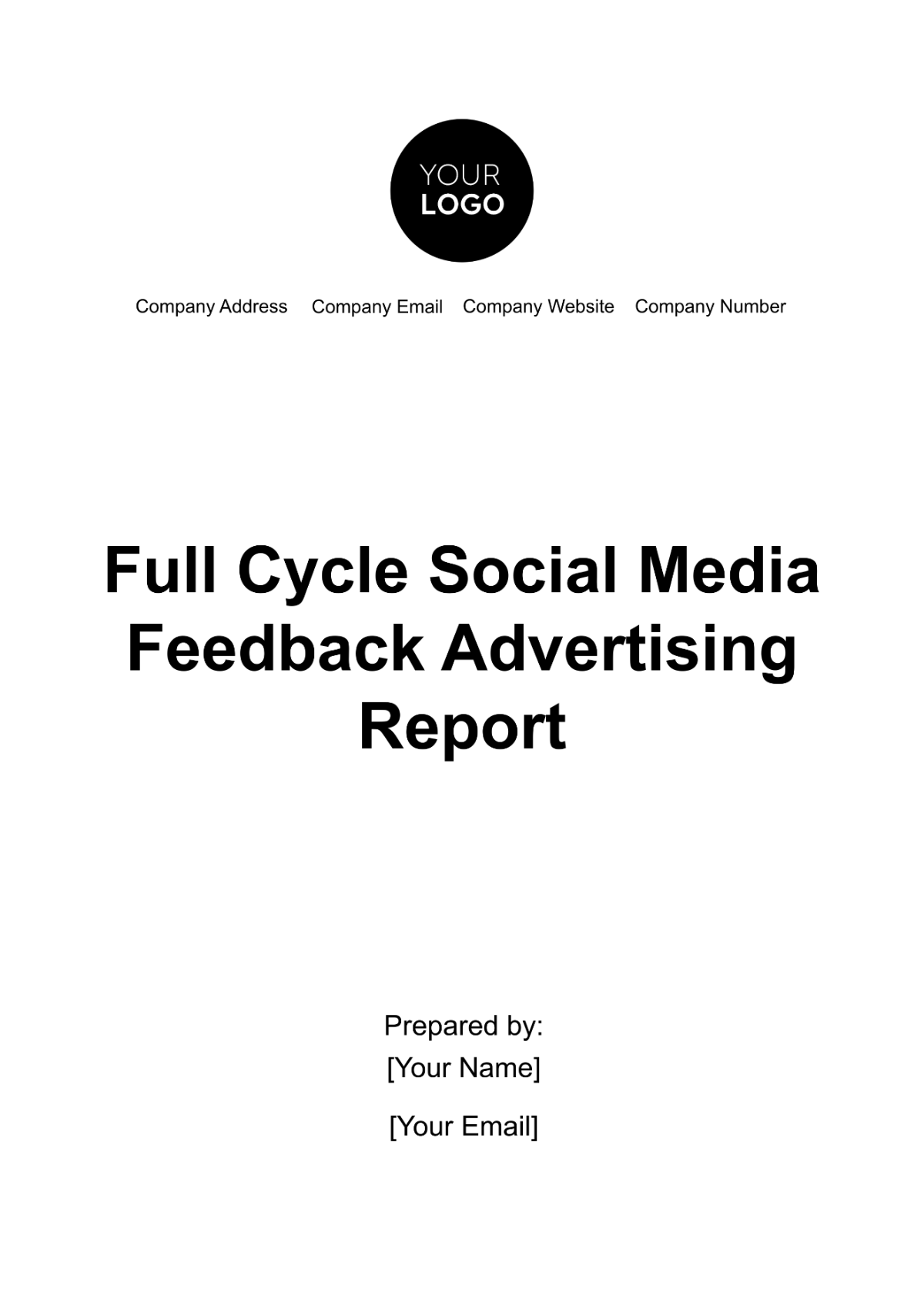 Free Full Cycle Social Media Feedback Advertising Report Template